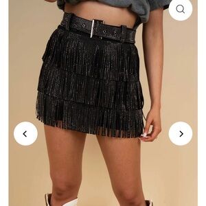 Blushing Brunette Fringe Skort